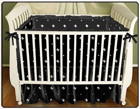Skull and Crossbones Print Baby Bedding - Rocker Baby Bedding by Sin in Linen :  crib bumper baby blanket sin in linen crib skirt