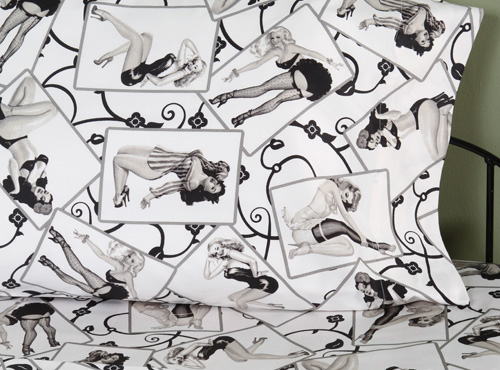 Wish You Were Here Pinup - Duvet Covers - Sin In Linen :  pinup bedding pinup blanket vintage