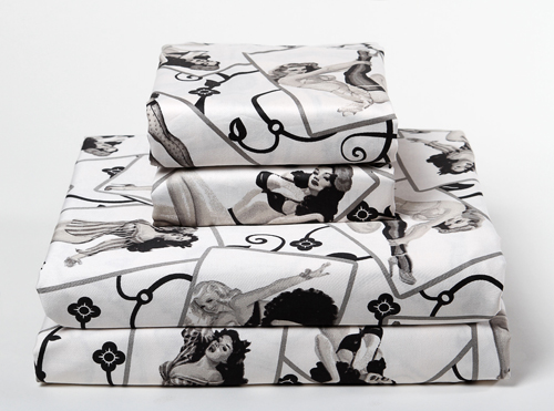 Retro Vintage Pinup Girl Bed Sheets