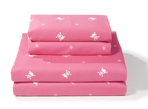 Pink Skull and Crossbone Sheets